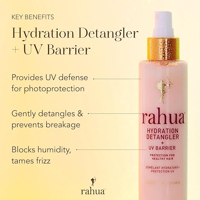 Rahua Hydration Detangler Spray + UV Barrier, 6.5 Fl Oz, Detangling Leave in Hair Care Softens Hair, Smooths Frizz, Supports Breakage & Damage, Conditioning for Brushable Shiny Hair, All Hair Types