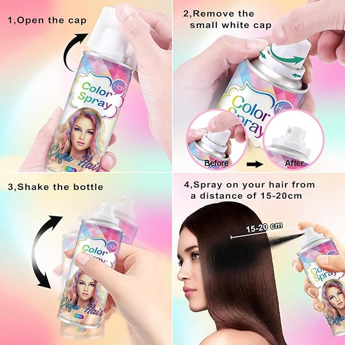 White Hair Spray Color, Temporary Hair Color Spray for Kids Women Men, White Hair Wax Dye, Temporary Hair Dye, Washable Hair Color Dye Pomades Natural Hair Dye for Party,Holloween,Cosplay (White)