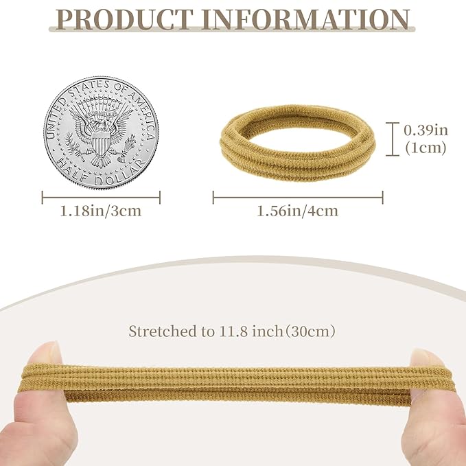 10 Pcs No Damage Hair Ties Thick Hair Elastic Rubber Bands Hair Accessories Scrunchies Seamless for Women