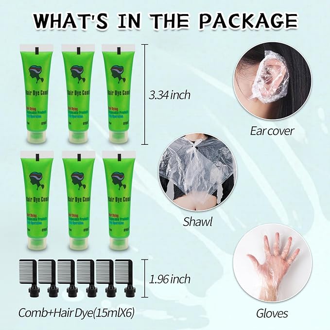 Temporary Green Hair Dye for Kids - Washable Color Suitable for Black & Brown Hair, Halloween Party Gift for Girls 7-12 Years Old