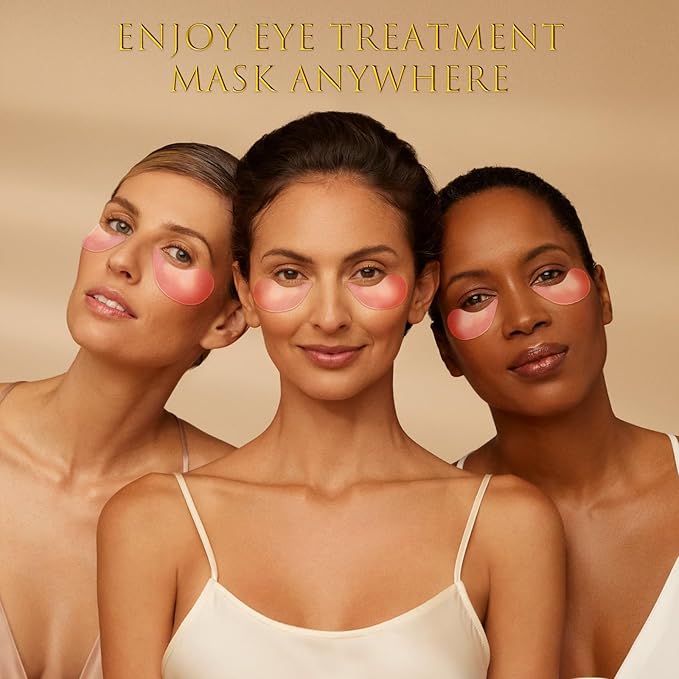 Pink Rose Eye Mask– 60 Pcs - Gold Under Eye Mask Retinol & Collagen - Puffy Eyes and Dark Circles Treatments – Look Younger and Reduce Wrinkles and Fine Lines Undereye, Improve and Firm eye