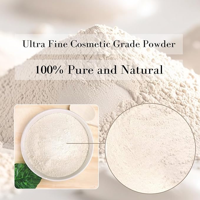 ClearLee Kaolin Clay Cosmetic Grade Powder - 100% Pure Natural Powder - Great For Skin Detox, Rejuvenation, and More - Heal Damaged Skin - DIY Clay Face Mask (8 oz)