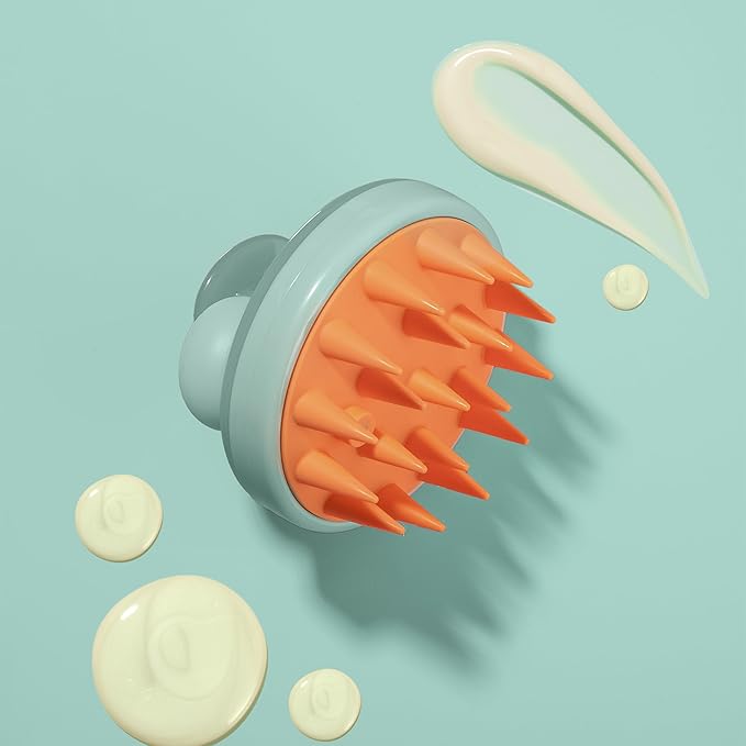 Nature Spell Shampoo Dispensing Scalp Massager, Soft Silicone Brush, Suitable for All Hair Types, Waterproof & Easy to Clean