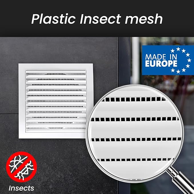 Repa Market 6 Inch Brown Dryer Vent Hood/Duct Cover for Walls or Ceiling/ABS Plastic Louvered Air Grille with Built-In Mesh Screen/Exhaust and Dryer Vent Covers for Indoor & Outdoor Use