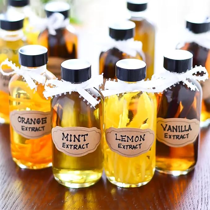 DIDITIME 24 Pack 2 oz Small Clear Glass Bottles with Lids & 4 Funnels - 60ml Boston Round Sample Bottles for Potion, Juice, Ginger Shots, Oils, Whiskey, Wellness Shots, Mini Travel Bottles