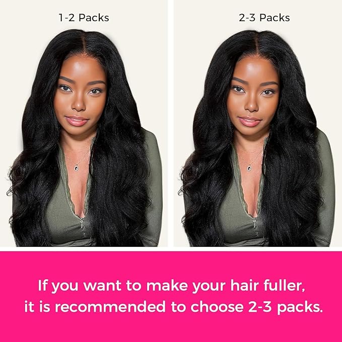 Lashey Seamless Clip in Hair Extensions Human Hair 7pcs 110g Kinky Straight, #1 Jet Black 16 Inch Clip in for Women