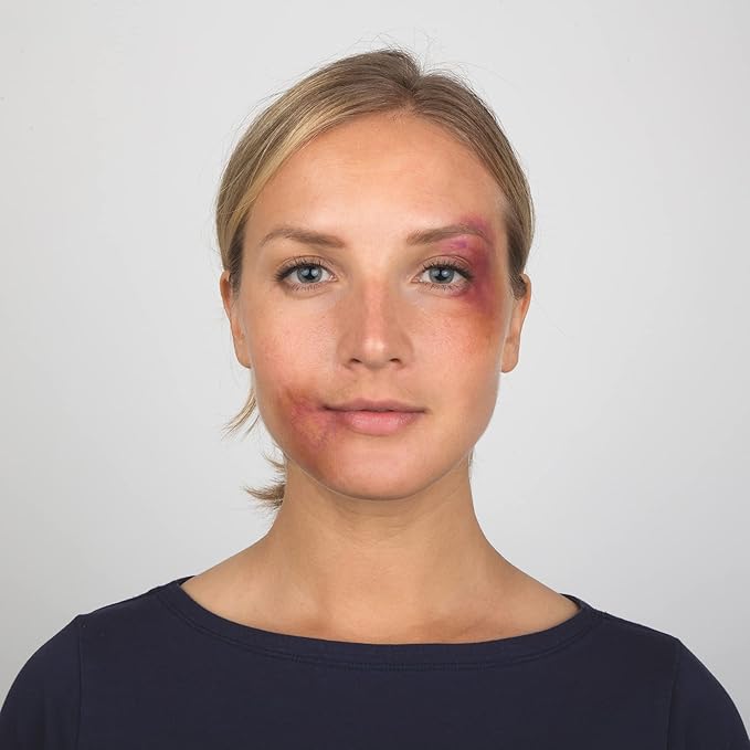 Starter Effects Kit, 6-Color Bruise Wheel, Scar Wax, and Scab Blood Paste, Professional SFX Makeup Set With Applicators