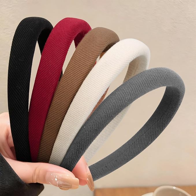 Huachi Headbands for Women Non Slip Trendy Headbands for Women’s Hair Thin Padded Headband for Girls, Cute Head Bands Elastic Hair Bands for Women Fashion Accessories 5PCS