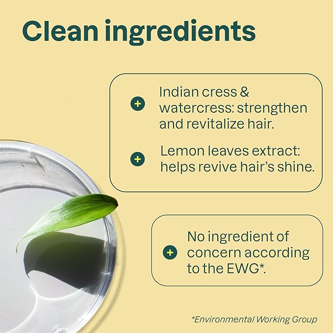 ATTITUDE Clarifying Hair Shampoo, EWG Verified, Restores Shine, Naturally Derived Ingredients, Vegan, Plant Based, Lemon Leaves and White Tea, 32 Fl Oz