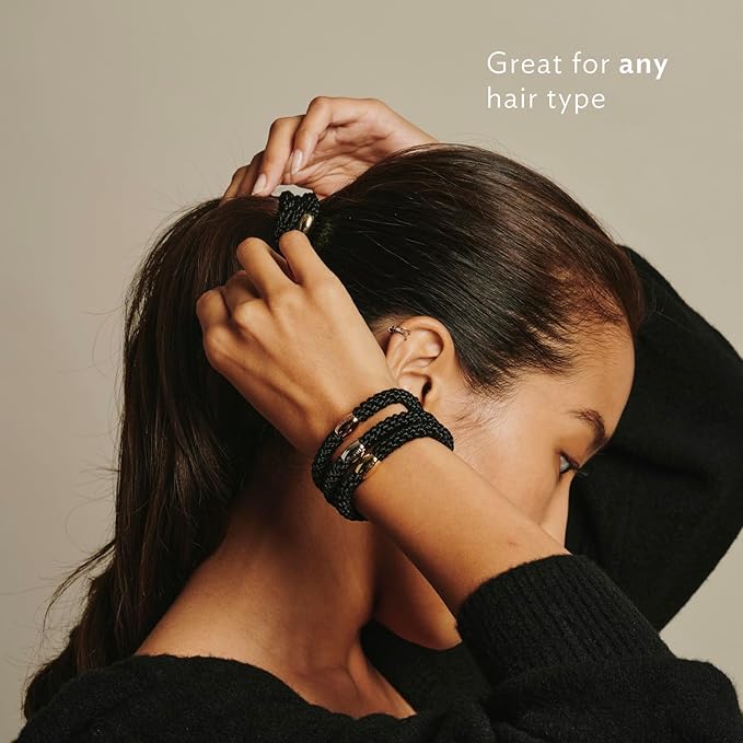 L. Erickson Grab & Go Ponytail Holders, Atlantic, Set of Fifteen - Exceptionally Secure with Gentle Hold