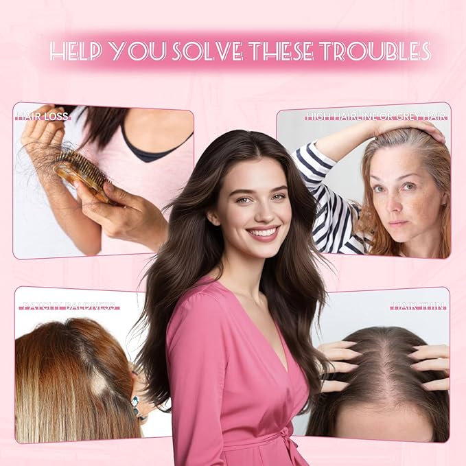 Toppers for Women Real Human Hair 6x7inch Large Base 360° Cover 12inch Hairpieces for Women with Thinning Hair Dark Brown Add Hair Volume (#2Toppers-12inch)