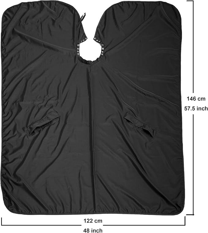 Waterproof Hairdresser Cutting Cape Lightweight with Two Slots Salon Cape Adjustable Neck Part for Adults and Youth