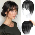 Hair Toppers for Women Real Human Hair Topper Clip in Bangs 360° Cover Remy Human Hair Straight Hairpieces for Thinning Realistic Scalp Swiss Lace Base Clip on Bangs Cover Gray Hairy Roots Black