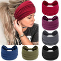 Wide Headbands for Women Knotted No Slip Head Bands Soft Turban Headband Hair Accessories Boho African Solid Color Head Wraps for Women Yoga Workout Pack of 6 (Fashion)