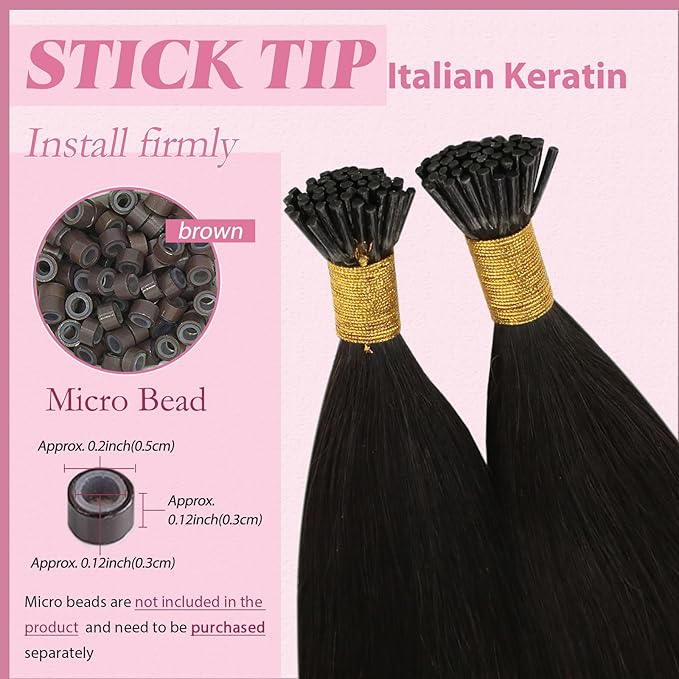 YoungSee I Tips Hair Extensions Human Hair Dark Brown Itip Hair Extensions Real Human Hair Brown Itip Hair Extension 18 Inch 60s 50g Pre Bonded Hair Extension for Everyday Wear