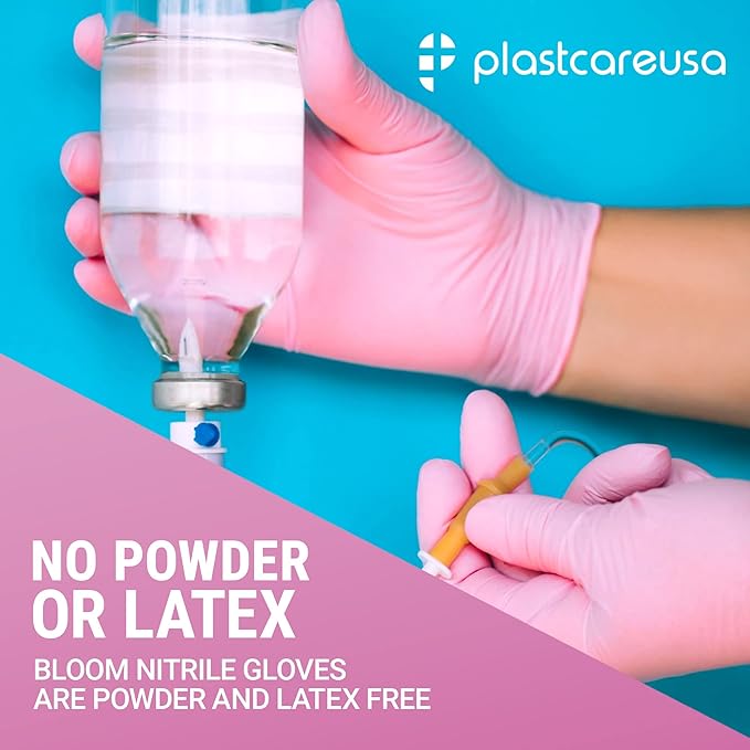 100 Nitrile Exam Gloves 3.5 Mil - Latex & Powder Free, Disposable Non-Sterile Protective Gloves By PlastCare