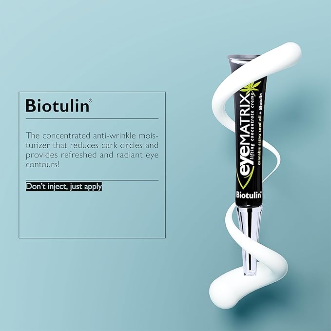 Biotulin - EyeMatrix 0.5 oz - Anti-wrinkle moisturizing cream with concentrated Spilanthol and Hyaluronic Acid - Smoothed eye contours, refreshed look, and reduced dark circles