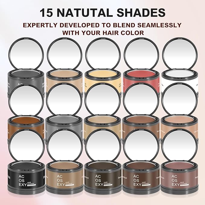 Root Touch Up Color Powder for Women's Gray and Thinning Hair, Men's Beard Line and Bald Spots - Instantly Covers Hairline Shadows (Red Brown)