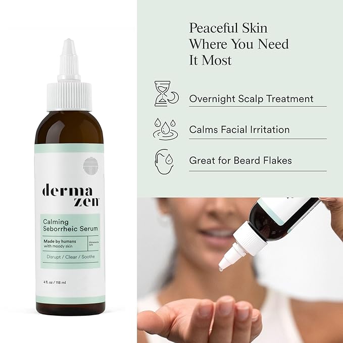 Dermazen Calming Seborrheic Serum, Dermatologist Recommended, Topical Serum For Hair, Face, and Body (4oz)