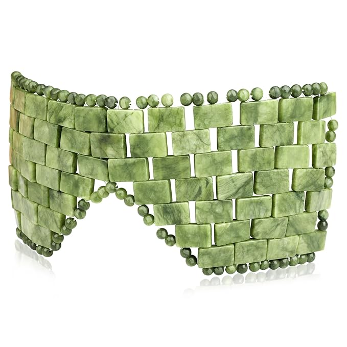 Jade Eye Mask Natural Green Jade Facial Maks for Relive Eliminate Puffiness