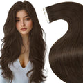 LaaVoo Tape in Extensions Brown Tape in Hair Extensions Human Hair Medium Brown Hair Extension Tapes in Real Human Hair 12 Inch 20pcs 30g TSkin Weft