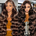 Pre Plucked 13x6 HD Lace Front Wigs Human Hair 200% Density Body Wave Chocolate Brown Lace Front Wig Brown Wigs Human hair 20inch for Women