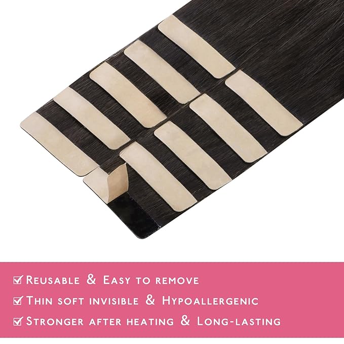 WENNALIFE Tape in Hair Extensions Human Hair Balayage Dark Brown Mixed Chestnut Brown Tape in Extensions, 10pcs 20g 10 inch Remy Invisible Tape Ins Straight Soft Real Human Hair Tape in Extensions