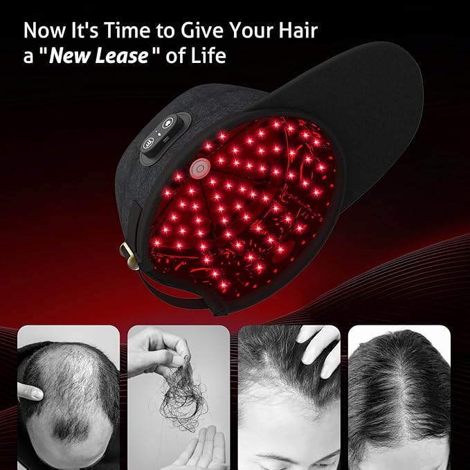 Laser Cap, Laser Red Light Therapy for Hair Growth System, Hair Thinning & Alopecia Treatment for Men & Women, Laser Cap for Hair Regrowth Stimulates Denser Fuller Hair