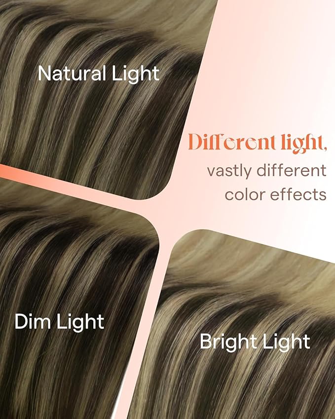 Sunny Tape in Hair Extensions Human Hair Dark Brown Balayage Blonde Hair Extensions Real Human Hair Tape ins 14 Inch Tape in Extensions 20Pcs 50g