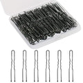 U Shaped Hair Pins, Sevensun 100PCS Ladies Hair Bun HairPin, With Storage Box, (2.4Inches), (Black)