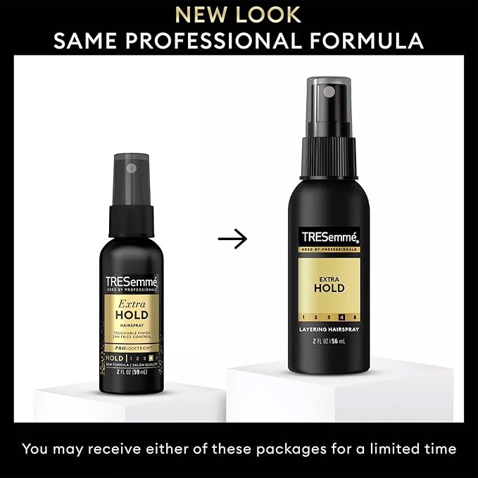TRESemmé Travel Hairspray, Extra Hold, Non-Aerosol 24-Pack – Hair Styling Products for Layering, Frizz Control, Anti-Humidity Protection, 2 Oz Ea