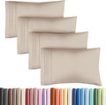 Queen Pillow Cases Set of 4 - Ultra Soft Hotel Quality Pillowcase Covers - Comfy, Cozy & Wrinkle Free - Shrinkage, Stain and Fade Resistant - Machine Washable Pillow Protectors - 4 Piece Set - Wheat