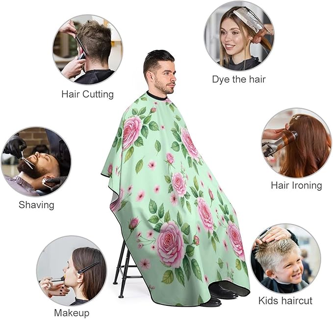 Professional Anti Static Hair Cutting Cape with Elastic Buckle, Waterproof Salon Cape for Coloring/Perming/Styling