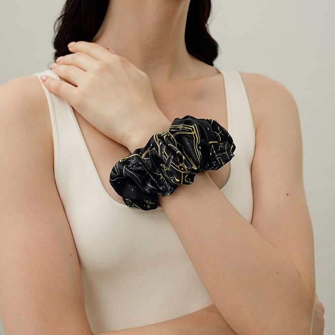 LILYSILK Silk Hair Scrunchies Ties for Frizz & Breakage Prevention 100% Mulberry No Damage Elastic Ponytail Holders, Virgo