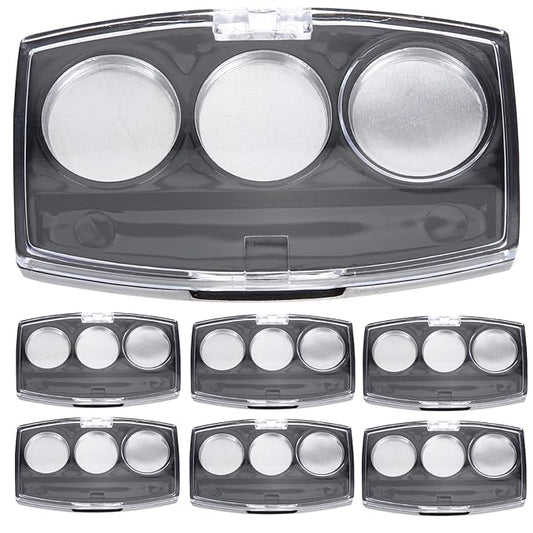 10Pcs Empty Magnetic Eyeshadow Palette Empty Eyeshadow Pans Containers Eyeshadow Palettes 3 Grids Makeup Pans Cosmetic Pans Eyeshadow Makeup Containers for Women Girls