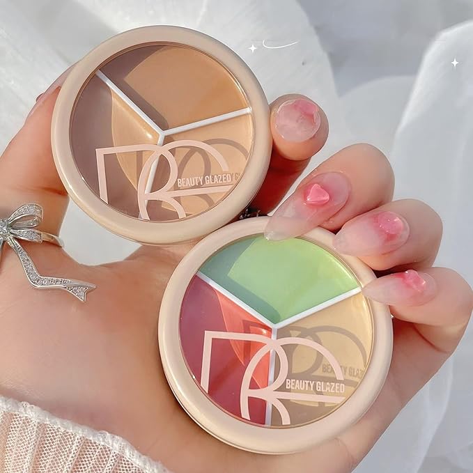 Foundation Concealer Palette + Color Corrector Palette, Light Color Combination Cosmetics Cream Highlighting Palette, Cover Dark Circles, Bruises, Age Spots, Blemish, Vegan & Cruelty Free