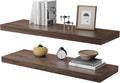 Large Floating Shelves for Wall Set of 2 Wooden Wall Shelves 36 in x 12.75 in x 2 in Room Decor Long Shelf with Invisible Wall Mount Bracket for Bedroom Kitchen Living Room Walnut