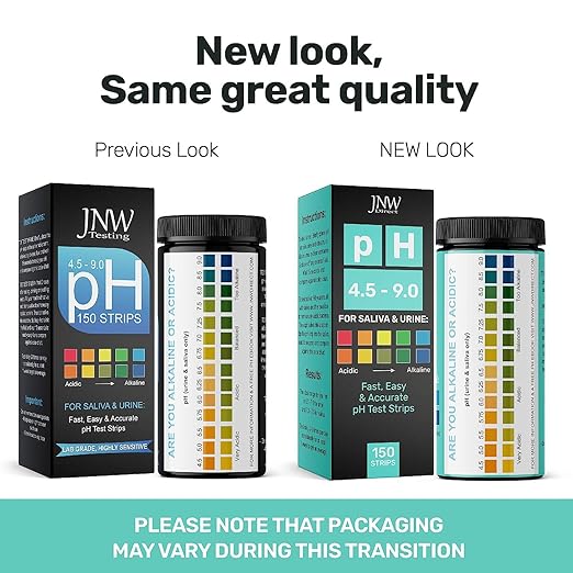 pH Test Strips for Urine and Saliva - 150 Litmus Paper pH Test Strips with Ebook, Quick & Easy pH Level Testing from 4.5-9.0, Ultimate Acidity Test Kit from JNW Direct