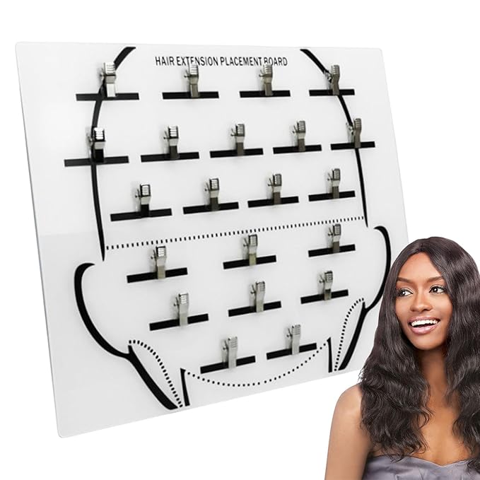 Extension Holder - Styling Extension Holder, Acrylic Hair Separator, Hair Extension Holder Board | Hair Tinsel Organizer, Home And Salon Wig Grafting Plate With Clip For Hairpieces Sectioning Display