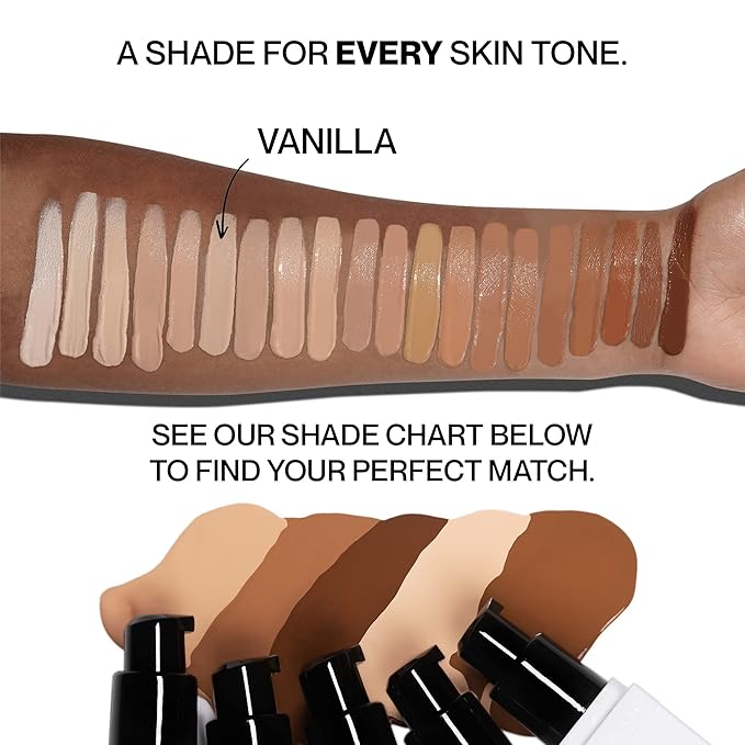 HIDE PREMIUM Liquid Foundation, Multi-Use Waterproof Foundation, Medium/Full Coverage Foundation, Shades for All Skin Types (See Shade Finder), Vanilla, 1 fl oz