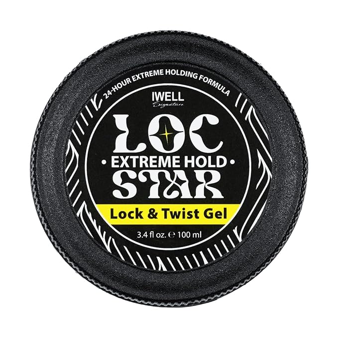 Loc Star Braid & Loc Gel, 3.4 fl oz, 24 pcs | Extreme Hold for Braids, Locs, Twists, Cornrows & Edges | Smooths & Tames Frizz | No Heavy Residue | Long-Lasting | With Aloe Vera