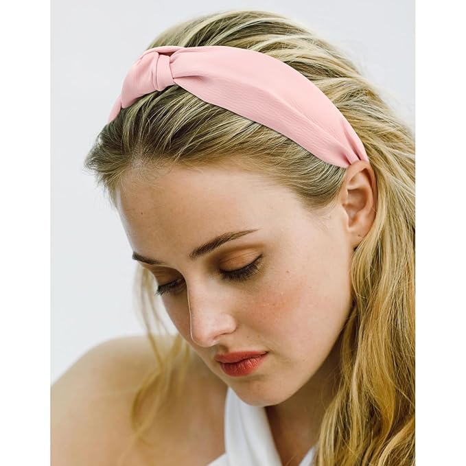 VELSCRUN 12 Pack Satin Headbands for Women Non Slip Wide Knotted Black White Headband Cute Boho Head Bands Silk Headbands Hair Band Hair Accessories Womens Sisters Girls Gifts Fashion Headband