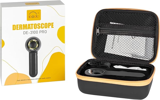 IBOOLO DE-3100 PRO Polarized No-Polarized and 365nm UV Light Dermatoscope, Handheld Portable Professional dermatoscopy