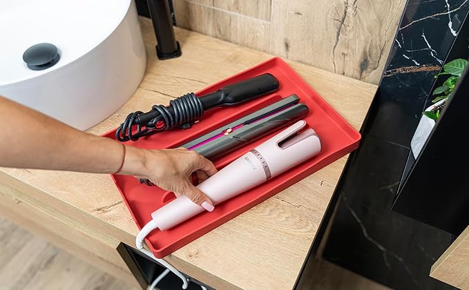 Hot Tools Organizer | Heat-Resistant Mat for Styling Tools up to 428°F | Drawer Organizer | 14.75" x 9.5" x 1"