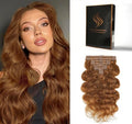 Clip in Hair Extensions Real Human Hair Body Wave 6 Chestnut Brown Clip in 100% Brazilian Remy Human Hair Extensions 8pcs Per Set with 18 Clips Double Weft 24 Inch 120g/3.6oz