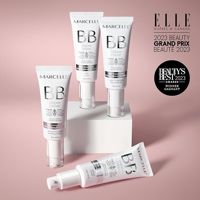 Marcelle BB Cream Beauty Balm - Fair Tinted Moisturizer, Lightweight Hydration, Hypoallergenic, Non-Comedogenic, Fragrance & Oil-Free, Cruelty-Free, 45mL