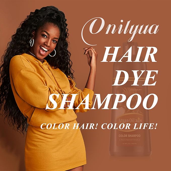 Wine Red Hair Dye Shampoo 3 in 1 for Men Women, Argan Oil Burgundy Hair Dye Shampoo, Red Color Shampoo Hair Dye, Easy to Use, Instant Hair Dye for All Hair Types (Wine red)