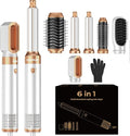 6 in 1 Blow Dryer Brush Set,Hot Air Styler Negative Ion Air Curling Wrap Air Curler, Round Brush Blow Dryer Curling Iron Hair Styling Tools Gift for Dry,Volumize, Straight,Curl,100-120V