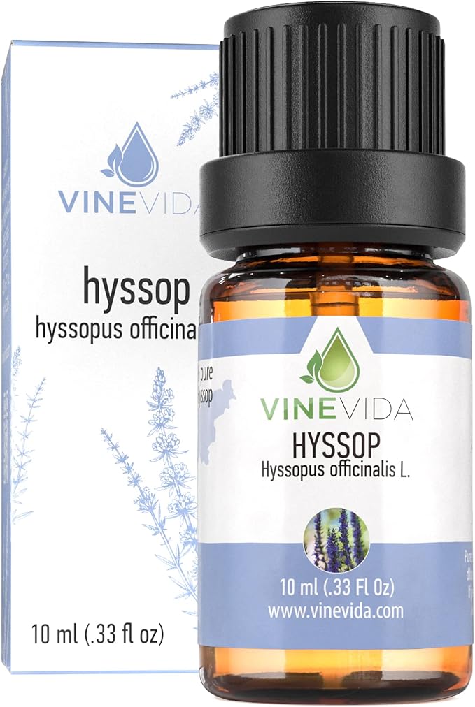 VINEVIDA Hyssop Essential Oil - Undiluted, 10 mL - DIY Candle Scents, Safe for Soap Making