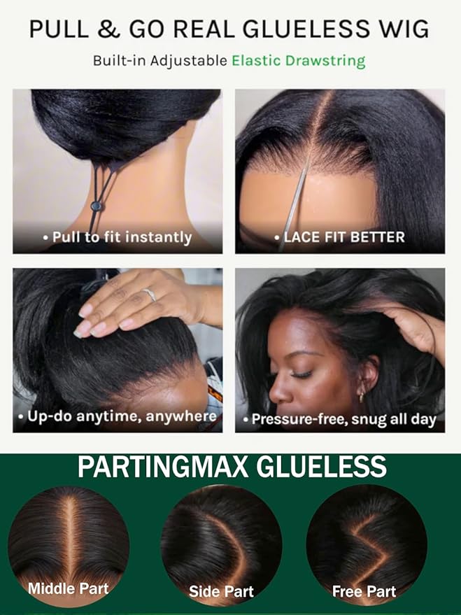 KLAIYI Water Wave HD Real Scalp Glueless Precut 13x4 Lace Front Human Hair Wig Drawstring Bye Bye Knots Pre Plucked Bleached Pre Everything 30S Ready to Wear and Go Deep Curly Wave Beginner Wig 18Inch